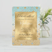 Glitzy Mermaid Blue Glitter Ombre Kaart (Staand voorkant)