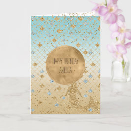 Glitzy Mermaid Blue Glitter Ombre Kaart