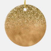 Glitzy Mermaid Blue Glitter Ombre Keramisch Ornament (Achterkant)