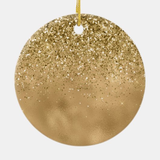 Glitzy Mermaid Blue Glitter Ombre Keramisch Ornament (Achterkant)