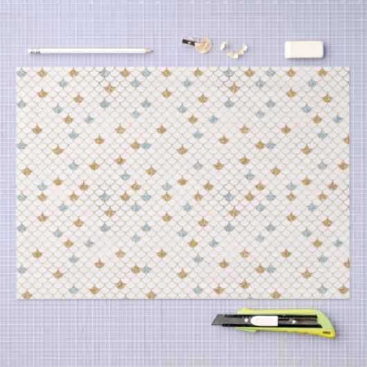 Glitzy Mermaid Blue Glitter Tissuepapier (Craft)