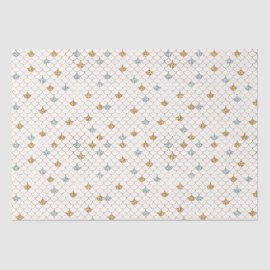 Glitzy Mermaid Blue Glitter Tissuepapier (Voorkant)