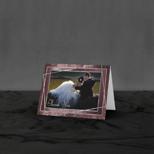 Glitzy Minimalism   Cassis Purple Glitter Photo Bedankkaart