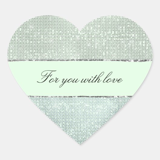 Glitzy Mint Sparkle Hart Sticker (Voorkant)