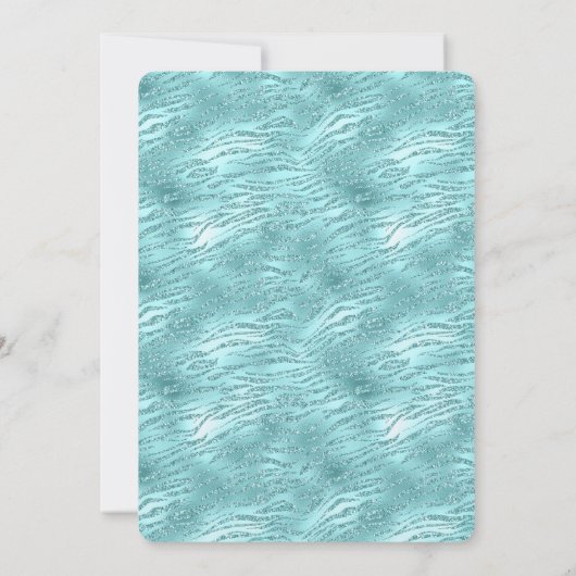 Glitzy Mint Zebra Print Bruiloft Kaart (Achterkant)