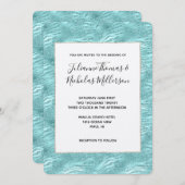 Glitzy Mint Zebra Print Bruiloft Kaart (Voorkant / Achterkant)