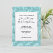Glitzy Mint Zebra Print Bruiloft Kaart (Staand voorkant)