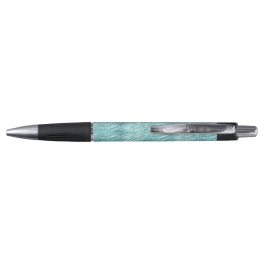 Glitzy Mint Zebra Print Pen (Achterkant)