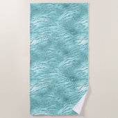 Glitzy Mint Zebra Print Strandlaken (Voorkant)