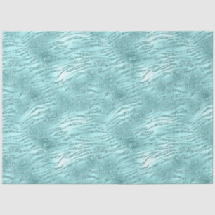 Glitzy Mint Zebra Print Tissuepapier