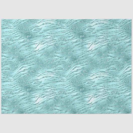 Glitzy Mint Zebra Print Tissuepapier (Voorkant)