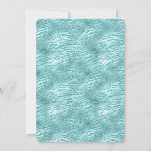 Glitzy Mint Zebra Print Vrijgezellenfeest Kaart (Achterkant)