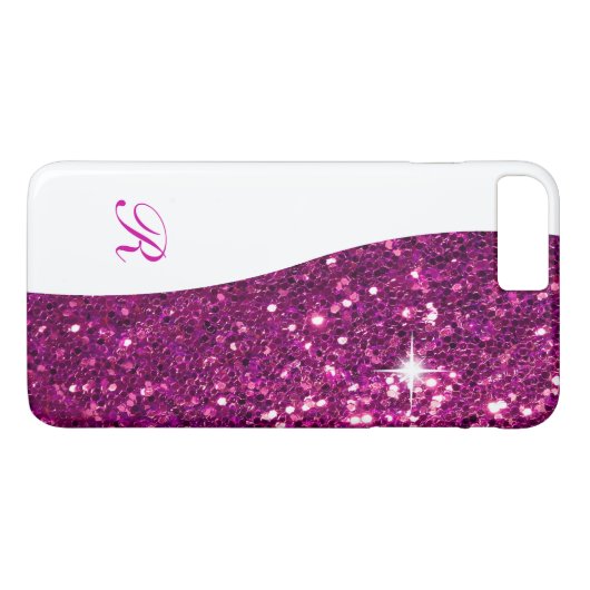 Glitzy Monogram Bling Case-Mate iPhone Case (Achterkant (Horizontaal))