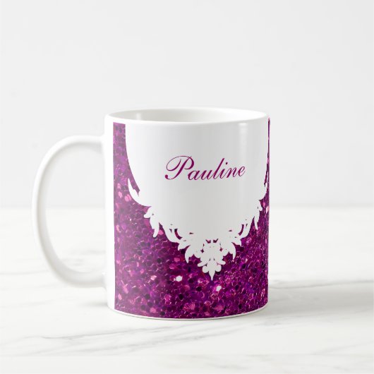 Glitzy Monogram Coffee Mok (Links)