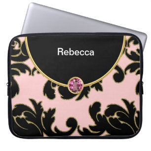 Glitzy Monogram laptophoes Laptop Sleeve