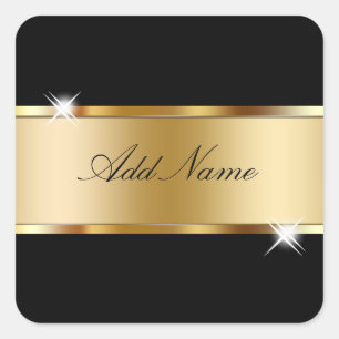 Glitzy Monogram Sticker Labels "monogram stad"