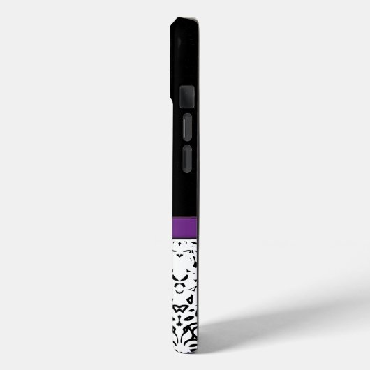 Glitzy Monogram Trendy Rhinestone Damask Case-Mate iPhone Case (Achterkant / Links)