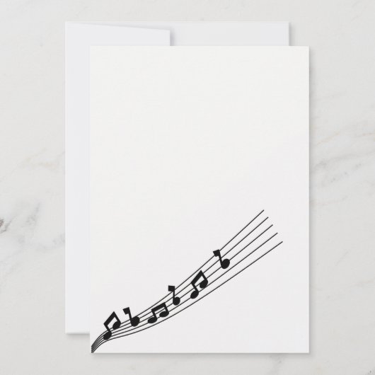 Glitzy Music Note & Microfoon Karaoke Verjaardag Kaart (Achterkant)