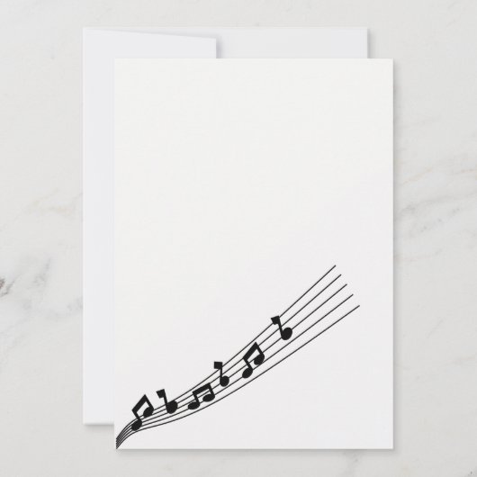 Glitzy Music Note & Microfoon Karaoke Verjaardag Kaart (Achterkant)