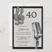 Glitzy Music Note & Microfoon Karaoke Verjaardag Kaart (Voorkant)