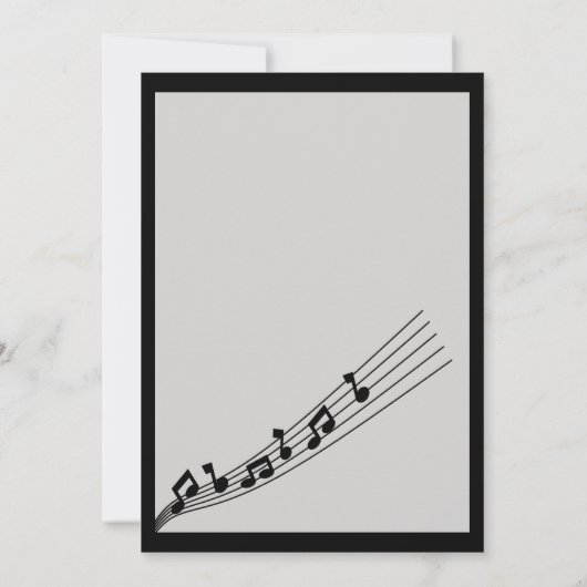 Glitzy Music Note & Microfoon Karaoke Verjaardag Kaart (Achterkant)