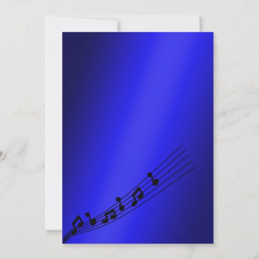 Glitzy Music Note & Microfoon Karaoke Verjaardag Kaart (Achterkant)