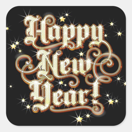 Glitzy New Year Sticker (Voorkant)