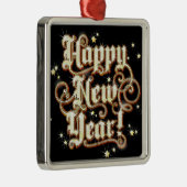 Glitzy Nieuwjaar Metalen Ornament (Rechts)