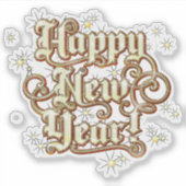 Glitzy Nieuwjaar Sticker (Voorkant)
