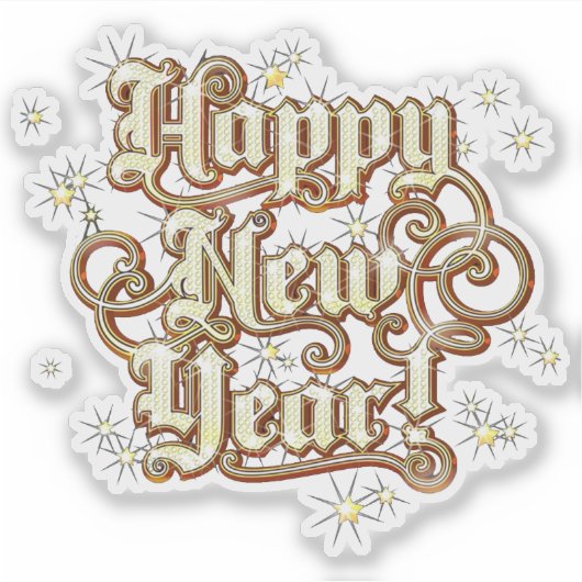 Glitzy Nieuwjaar Sticker (Voorkant)