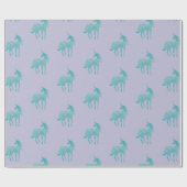 Glitzy Paars Lila Aqua Sparkle Unicorn Cadeaupapier (Vlak)