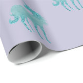 Glitzy Paars Lila Aqua Sparkle Unicorn Cadeaupapier (Rol Hoek)