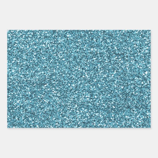 Glitzy Paarse Aqua Gold Sparkle Eenhoorn Inpakpapier Vel (Voorkant 2)