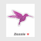 Glitzy Paarse kolibrie Glitter Decals Sticker (Vel)
