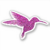 Glitzy Paarse kolibrie Glitter Decals Sticker (Voorkant)