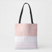 Glitzy Peach Monogrammed Tote Bag (Voorkant)