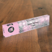 Glitzy Pet Grooming Monogram Desk Name Bord Naambordje (Zijkant)