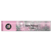 Glitzy Pet Grooming Monogram Desk Name Bord Naambordje (Voorkant)