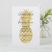 Glitzy Pineappels Birthday Kaart (Staand voorkant)