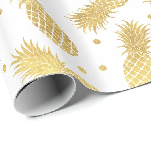 Glitzy Pineappels Cadeaupapier (Rol Hoek)