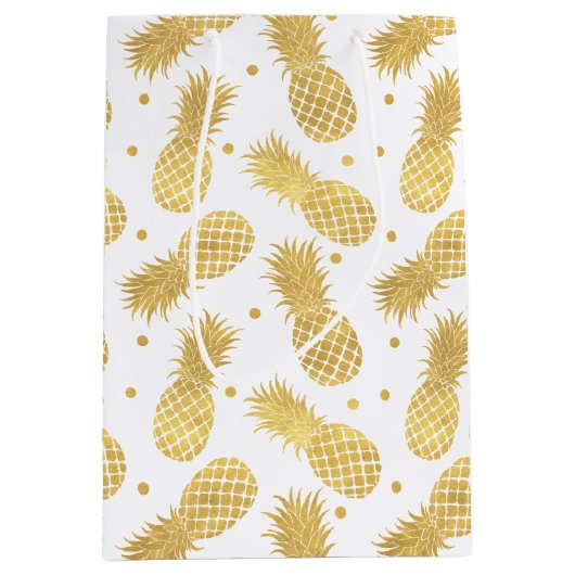 Glitzy Pineappels Medium Cadeauzakje (Voorkant)