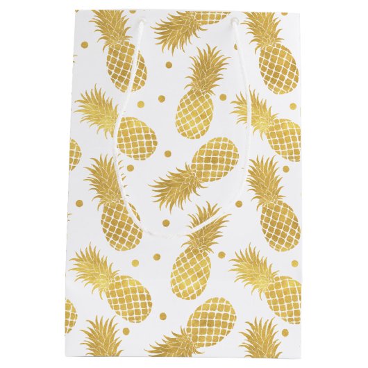 Glitzy Pineappels Medium Cadeauzakje (Achterkant)