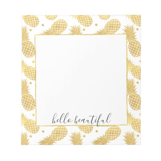 Glitzy Pineappels Notitieblok (Voorkant)