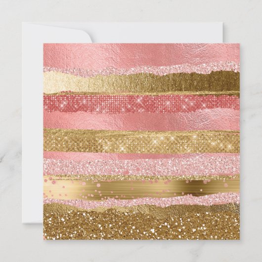 Glitzy Pink and Gold Sweet 16 Birthday Uitnodiging (Achterkant)