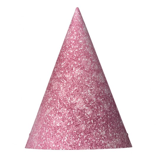 Glitzy Pink Glam Sparkle Verjaardag Feesthoedjes (Voorkant)