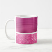 Glitzy Pink Glam-sprankelmonogram Koffiemok (Links)