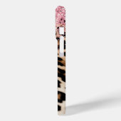 Glitzy Pink Glitter Gouden Wimpers Luipaard Case-Mate iPhone Case (Achterkant / Links)