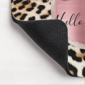 Glitzy Pink Glitter Gouden Wimpers Luipaard Muismat (Hoek)