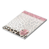 Glitzy Pink Glitter Gouden Wimpers Luipaard Notitieblok (Linkerzijde)