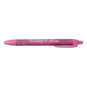 Glitzy Pink Glitter Sparkle Zwarte Inkt Pen (Bodem)